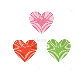 爱心图案设计矢量图