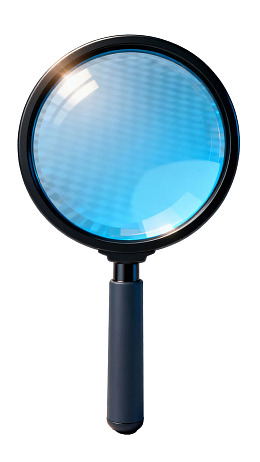 黑色手柄蓝色镜片的放大镜