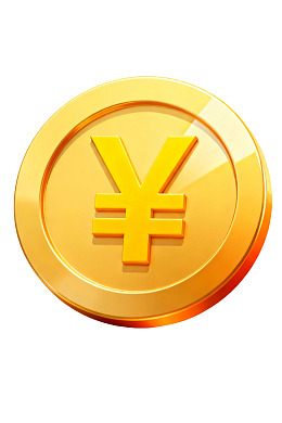 金色人民币符号硬币图片
