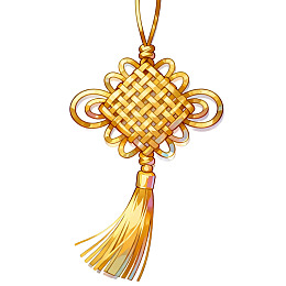 金色编织中国结挂饰图片