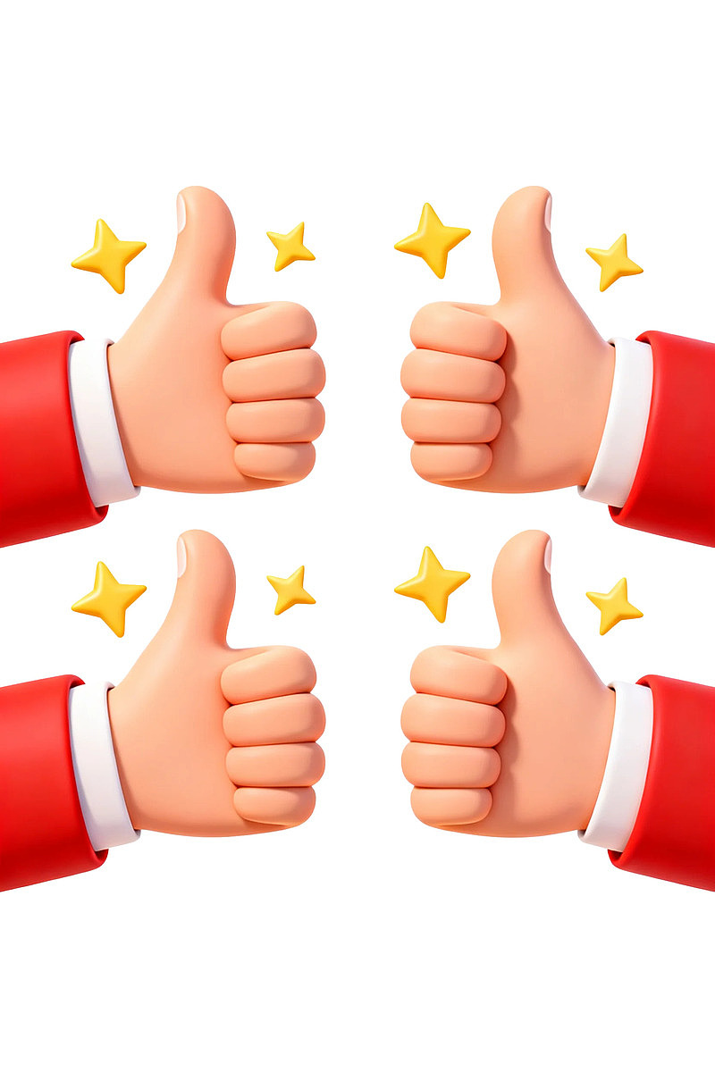 四只手竖大拇指配星星