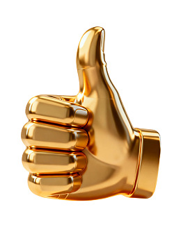 金色点赞手势特写图片