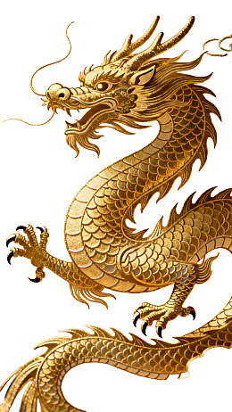 金色中国龙图案图片