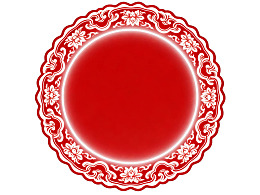 红色圆形装饰盘图片