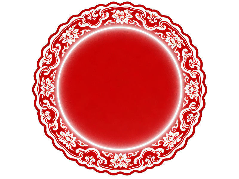 红色圆形装饰盘图片