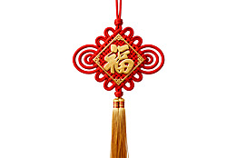 红色中国结挂饰福字图案