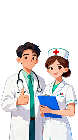 医生与护士微笑站立图片