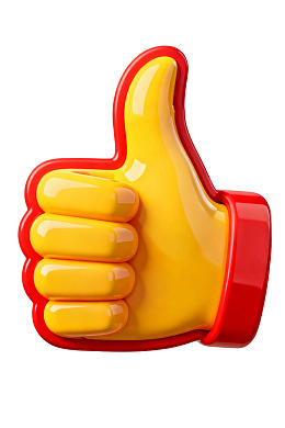 黄色拇指点赞图标图片