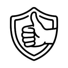 盾牌与点赞手势图标图片