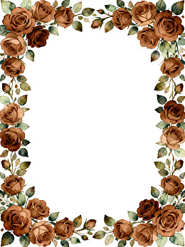棕色玫瑰花边框设计图片