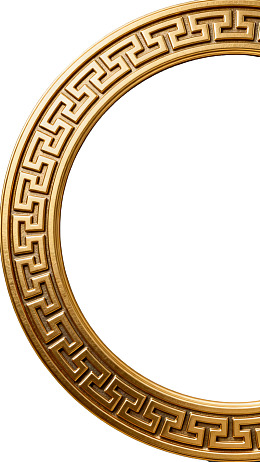 金色希腊回纹圆形边框