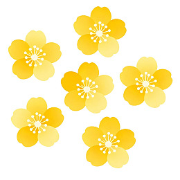 六朵黄色花朵图案图片