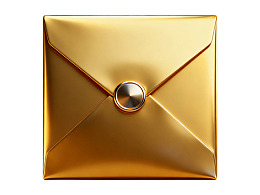 金色信封特写图片