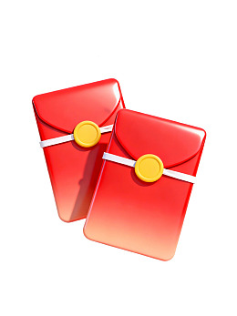 两个红色红包叠加展示