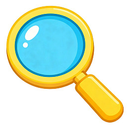 黄色边框蓝色镜片的放大镜