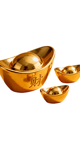 金色元宝象征财富与好运