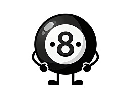 卡通八号台球形象图片