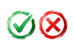 绿色对勾红色叉号图标