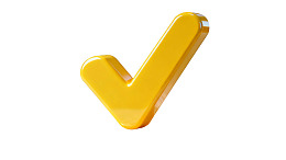 黄色立体对勾图标图片