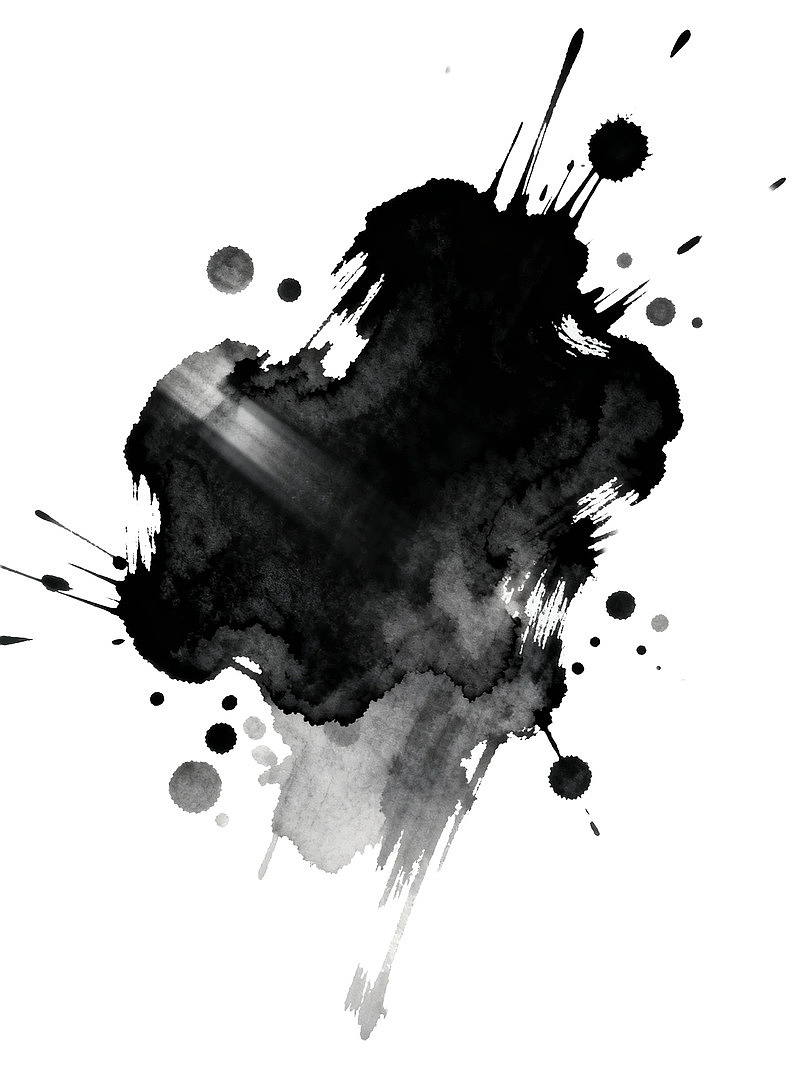 黑色墨迹飞溅的抽象艺术图案