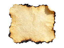 烧焦的旧纸张特写图片