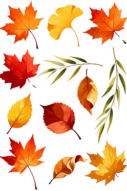 多彩秋季落叶图案集合