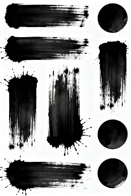 黑色墨迹纹理图案集合