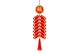 红色鞭炮挂饰春节装饰