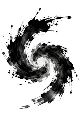黑色墨迹漩涡抽象艺术图案