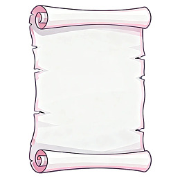 卡通风格空白卷轴插画