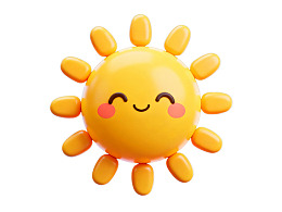 卡通可爱黄色太阳形象