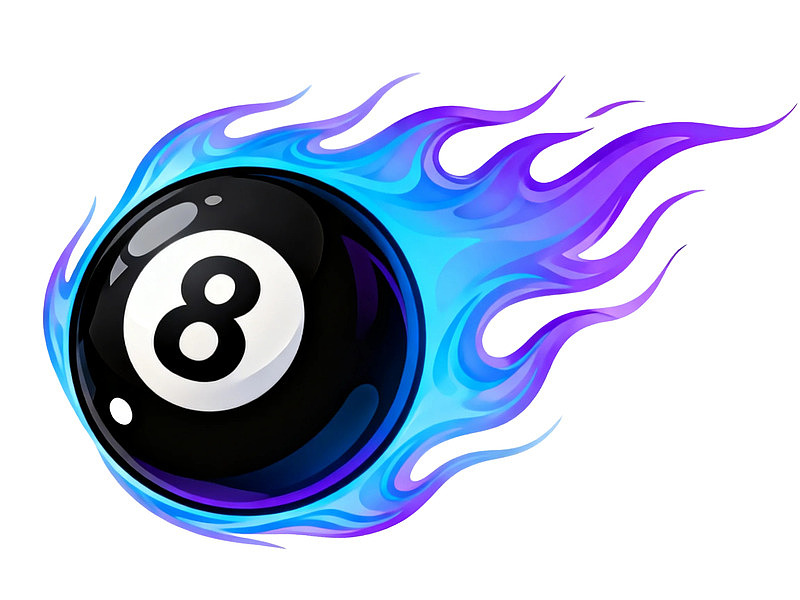 八号台球火焰环绕动感设计