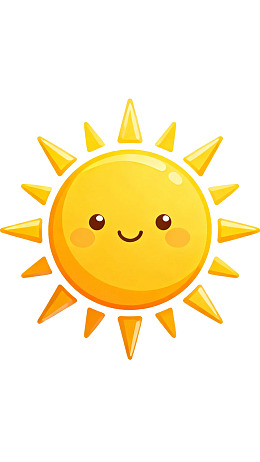 卡通可爱笑脸太阳插画