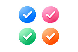 四种颜色的对勾图标图片