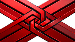 红色交织几何图案设计