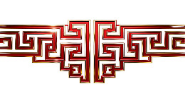 红色金色几何图案装饰