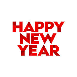 红色几何字体新年贺图