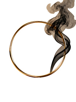 金色圆环与飘逸烟雾图片