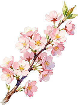 樱花枝绽放美丽花朵图片