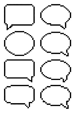 八种像素风格对话气泡图案