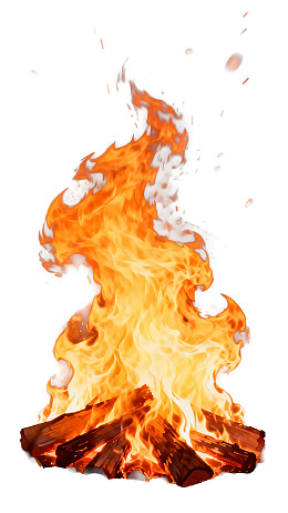 熊熊燃烧的木柴火焰图片