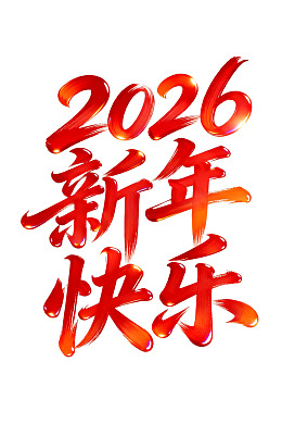 2026新年快乐艺术字体设计
