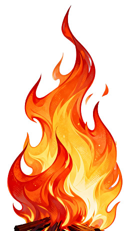 熊熊燃烧的火焰插画图片