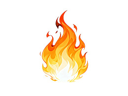 火焰燃烧的动态插画图片