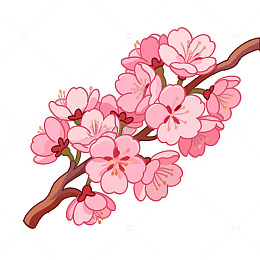 立春春天桃花手绘