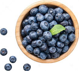 木碗蓝莓特写水果摄影