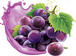 紫色葡萄水果插图