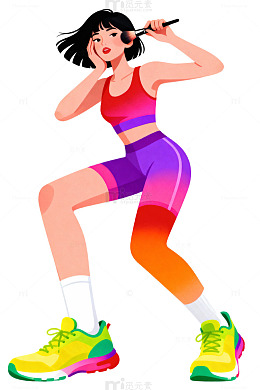 时尚运动美妆插画24