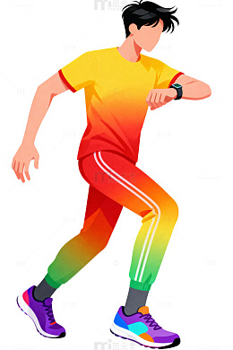 彩虹渐变运动男55