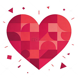 心形拼图艺术插画